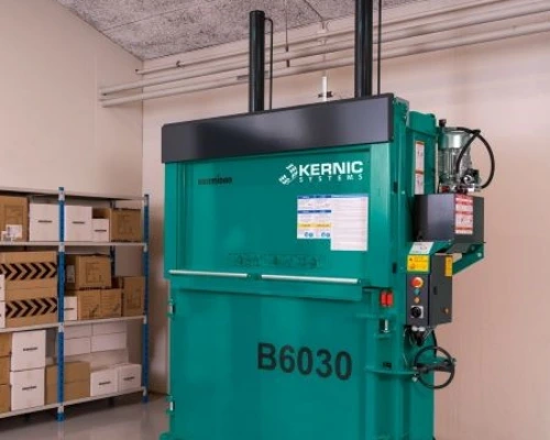 teal baler with Kernic Systems logo