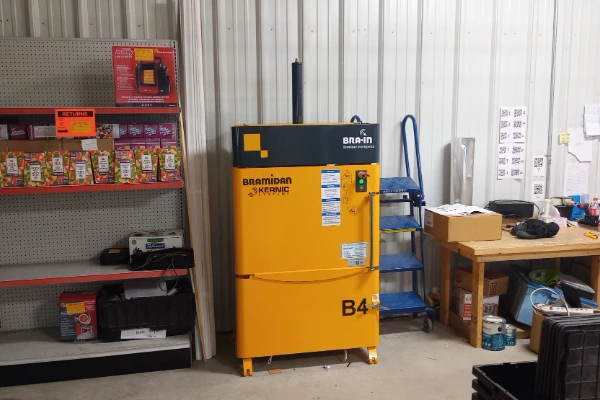 small yellow baler in grocery store