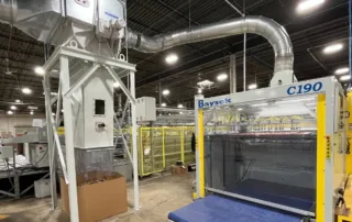 airlock separator connected to die cutter